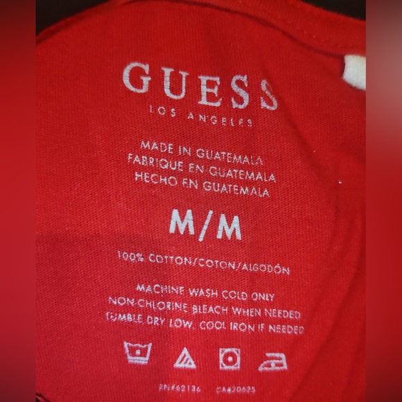Guess Red and Black Men's Short Sleeve Tee - Picture 2 of 7